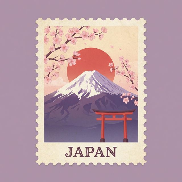 Japan postal stamp collectible